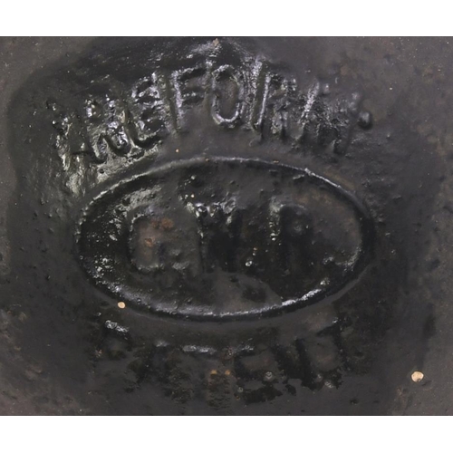 1042 - GWR handlamp, Reform Patent, GWR embossed on top, integral vessel, lacks burner and front lens ,beze... 