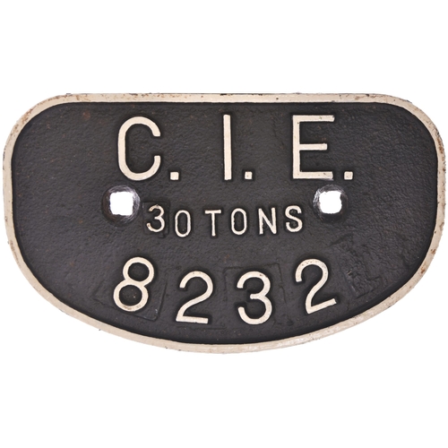 1045 - D wagonplates, C.I.E., 20T, 10T, 30T, also 42T alloy. (4) (Dispatch by Mailboxes/Collect from Banbur... 