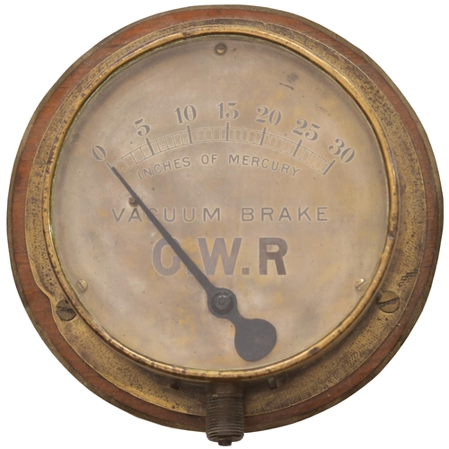 1048 - GWR loco cab gauge, engraved face, with prominent company initials, 6