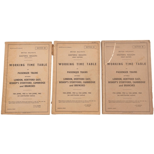 1052 - Working timetables, SR 1950, WR Oswestry 1960, ER London-Cambridge early 1960s, Appendices, etc. (19... 