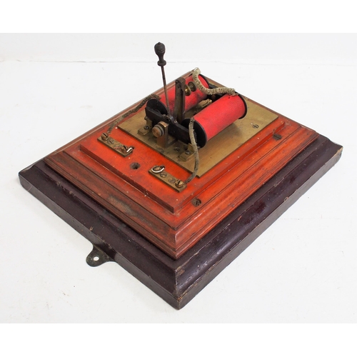 163 - Tyer's tablet machine/block instrument gong on original wooden wall mount, excellent condition & unu... 