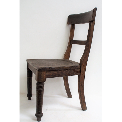 204 - Great Eastern Railway wooden office chair, branded GER on underside, wooden scooped out seat, good s... 