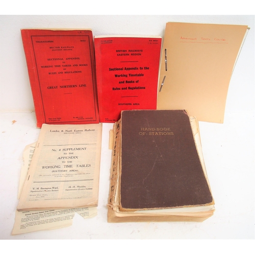 304 - Quantity of Appendix, working timetables. route maps (one in LNER binder) - all in good condition as... 