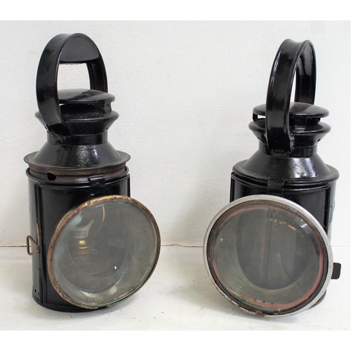 London Midland & Scottish Railway 3 aspect handlamps both complete & restored. (2) (Dispatch by Mailboxes/Collect from Banbury Depot)