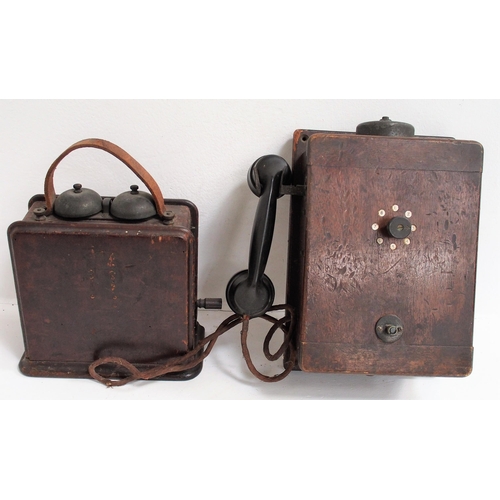 427 - Great Western Railway wooden cased control telephone, telegraph linesman's test bell set. (2) (Dispa... 