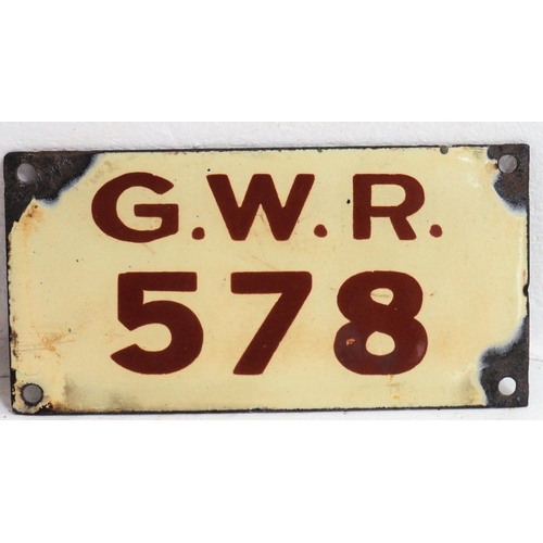 448 - Great Western Railway enamel notice board registration plate 