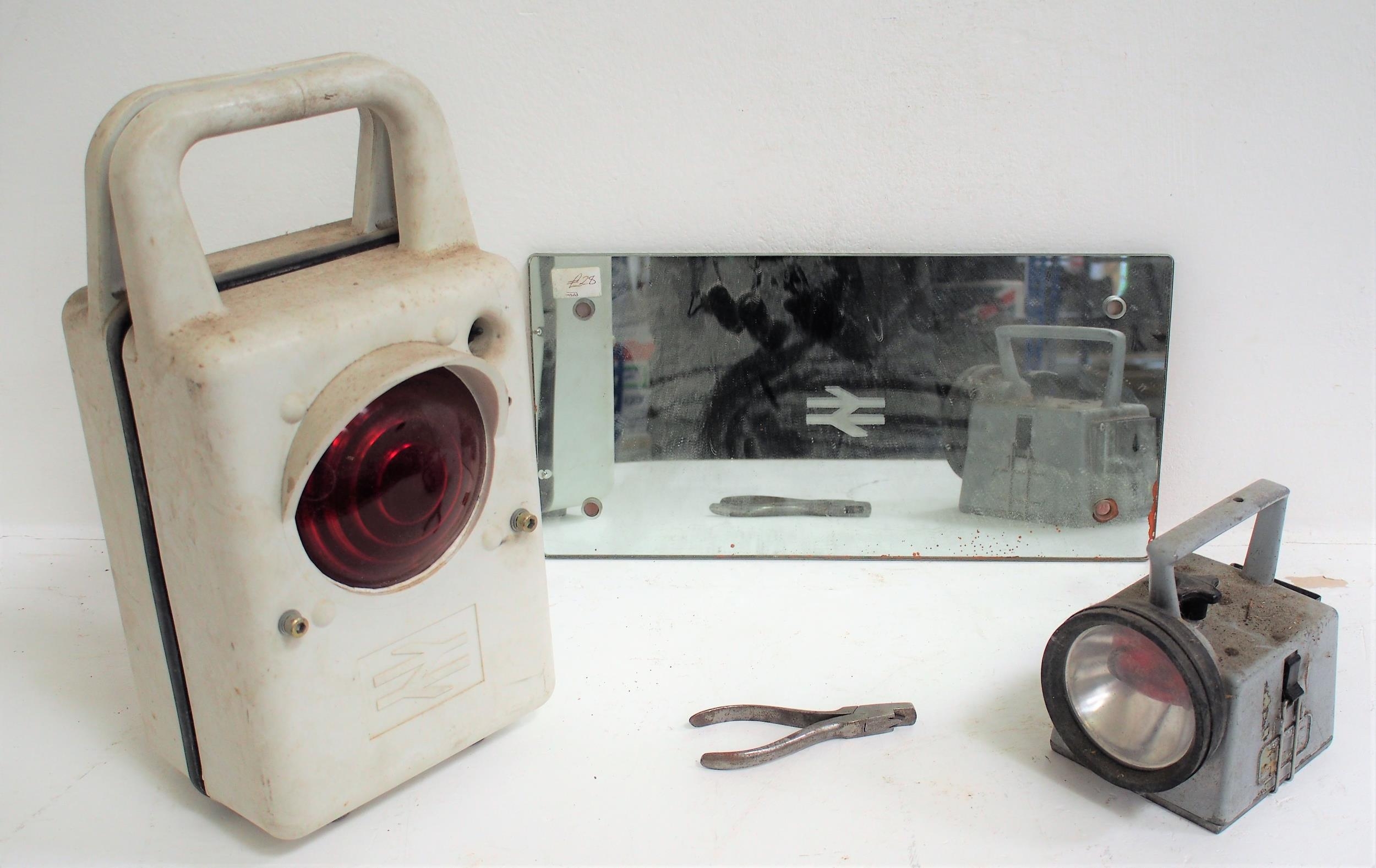 British Rail carriage mirror, Bardic handlamp (working), electric train ...