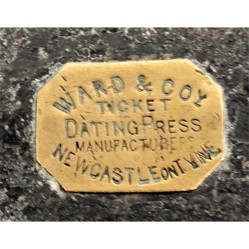 55 - Station booking office ticket dating presses, one by Ward & Co Newcastle, both in good condition. (2... 