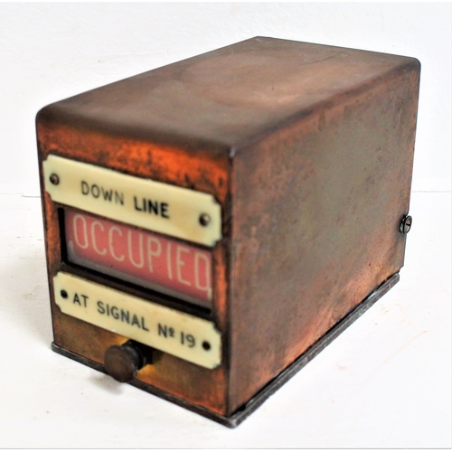 773 - Brass cased track circuit indicator with original ivorine labels 