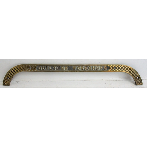 778 - British Railways cast brass coach door tread plate Built BR Workshops 25½