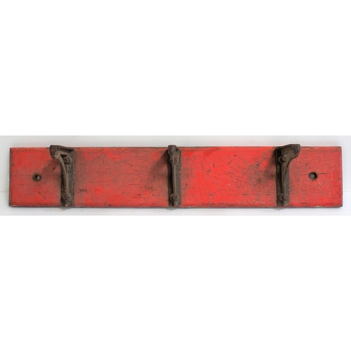 874 - Fire bucket brackets (C/I) on original back board, 48