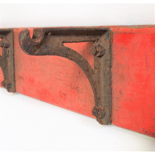 874 - Fire bucket brackets (C/I) on original back board, 48