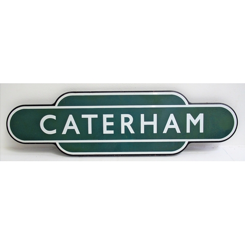 878 - A BR(S) totem sign, CATERHAM, (f/f), the terminus of the branch from Purley. Excellent colour, loss ... 