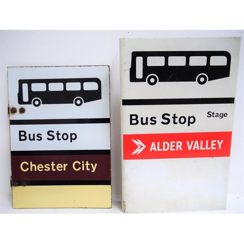 880 - Enamel Bus Stop double sided sign 