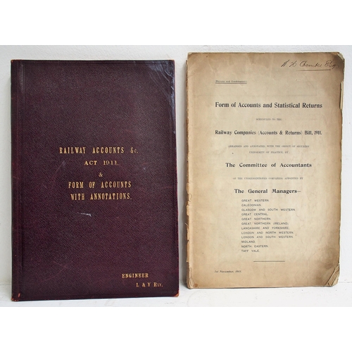 899 - Lancashire & Yorkshire Railway, Railway Accounts Engineers copy plus Statistical Returns for 1911. (... 