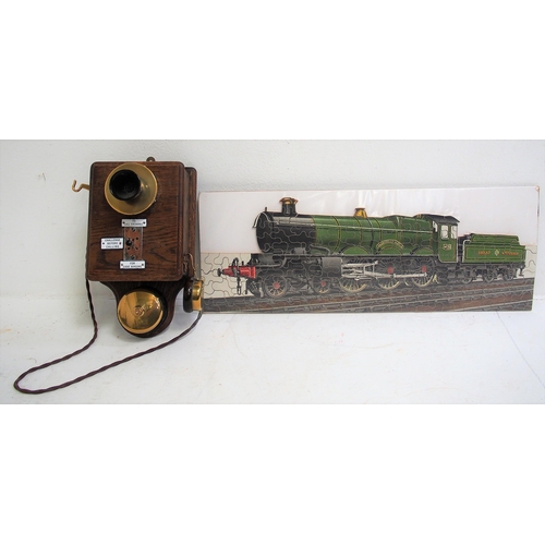 929 - British Railways D type telephone with separate ear & mouth piece & all enamel plates, good conditio... 