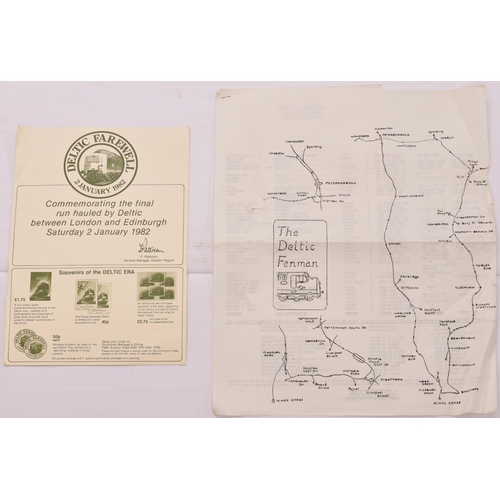 937 - Deltic poster for excursion prior to withdrawal, FAREWELL TO THE DELTIC, issued Oct 1981, also large... 