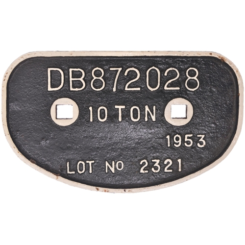 938 - D wagonplates, Built Doncaster E 1942, DB 10 Ton, Wolverton M 1945, E Doncaster 1917. (4) (Dispatch ... 