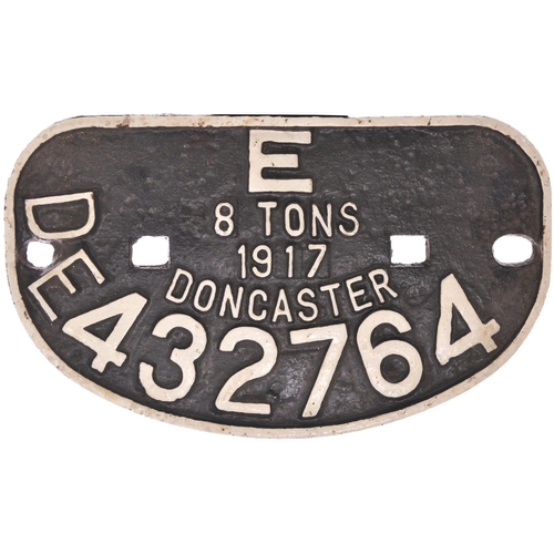 938 - D wagonplates, Built Doncaster E 1942, DB 10 Ton, Wolverton M 1945, E Doncaster 1917. (4) (Dispatch ... 