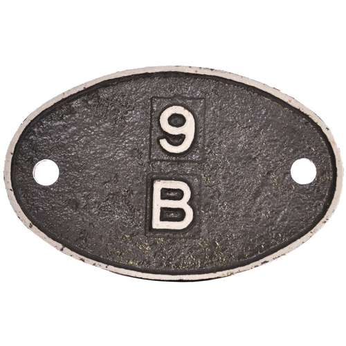 950 - Shedplate, 9B, Stockport Edgeley (1948-May 1968), cleaned and the front repainted. (Dispatch by Mail... 