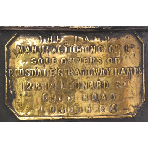 951 - Handlamp, Ridsdales Patent, New Zealand Railway, three aspect with original slide-in interior, coppe... 