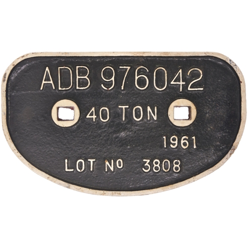 956 - D wagonplates E GOODS BRAKE, APPLEBY FRODINGHAM, DE, ADB 1961. (4) (Dispatch by Mailboxes/Collect fr... 