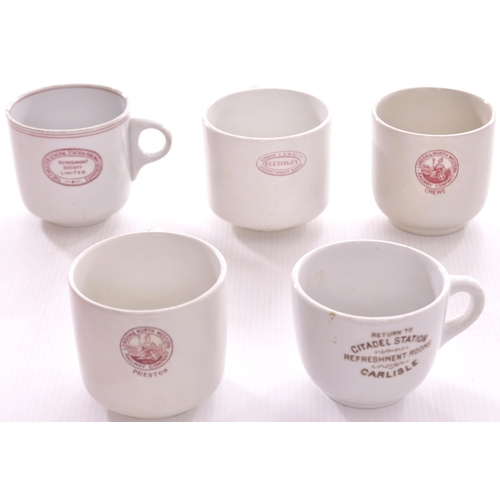 960 - LNWR teacups, Bletchley, Crewe, Preston, also Chester General Station, Railway Servants Refreshment ... 