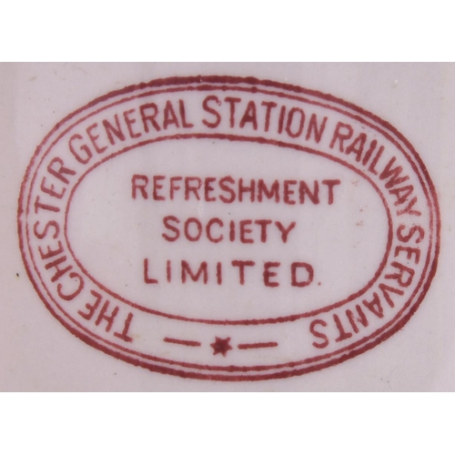 960 - LNWR teacups, Bletchley, Crewe, Preston, also Chester General Station, Railway Servants Refreshment ... 