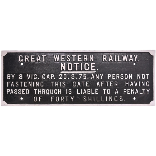 972 - GWR cast iron gate notice, post-grouping, 29½