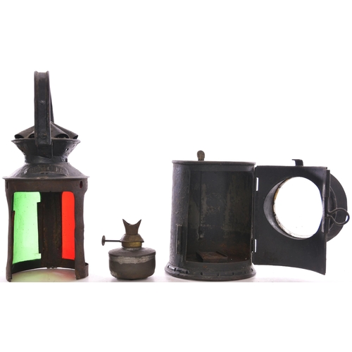 978 - Handlamp, Bombay, Baroda and Central India Railway, three aspect, steel BB&CIR plate on collar, comp... 