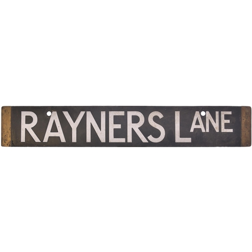 980 - LT cab plate, RAYNERS LANE, enamel, length 24½