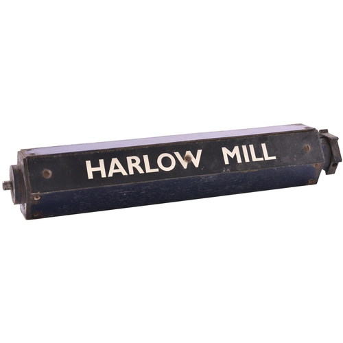 983 - Departure indicator plates, HARLOW TOWN, HARLOW MILL, from the Liverpool Street departure indicator,... 