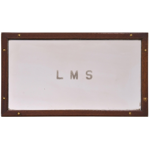 989 - LMS carriage mirror, original frame, 16½