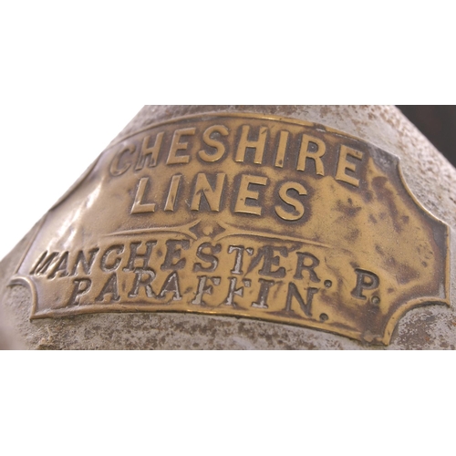 993 - Cheshire Lines oil cans, large brass plates, MOULDSWORTH SIGNAL BOX and MANCHESTER P with CHESHIRE L... 