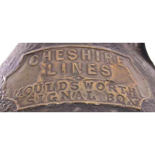 993 - Cheshire Lines oil cans, large brass plates, MOULDSWORTH SIGNAL BOX and MANCHESTER P with CHESHIRE L... 