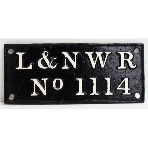 London North Western Railway C/I tenderplate "L&NWR No 1114", repainted. (Dispatch by Mailboxes/Collect from Banbury Depot)