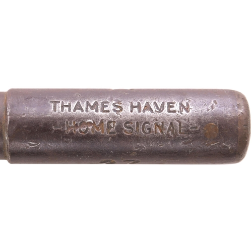 101 - A Railway Signal Company miniature train staff, THAMES HAVEN JCT-THAMES HAVEN HOME SIGNAL, from the ... 