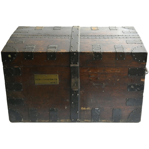 127 - A travelling chest used by Eric Butler-Henderson, a director of the Great Central Railway, to convey... 