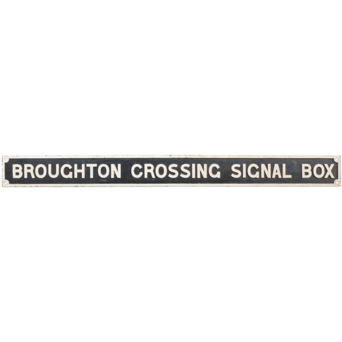 142 - A GWR signal box nameboard, BROUGHTON CROSSING, from the Wrexham and Minera branch which finally clo... 