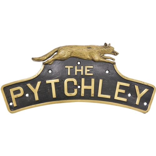 143 - A locomotive nameplate, THE PYTCHLEY, with its brass fox above, from a LNER D49 Hunt Class 4-4-0 No ... 