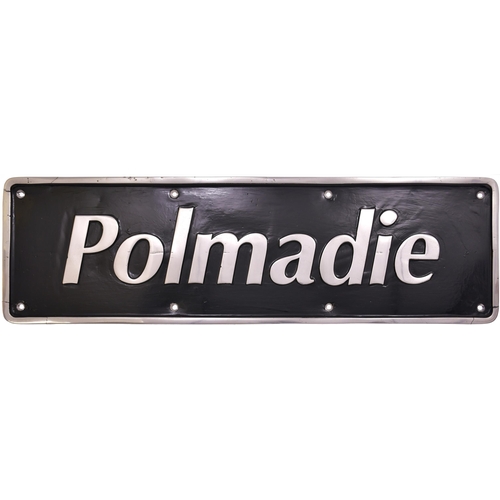 170 - A locomotive nameplate, POLMADIE, from a BR Class 87 electric locomotive No 87023 built by BREL Crew... 