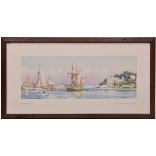 309 - A carriage print, BRIXHAM, DEVON, by Frank H Mason R.I., Western Region Series, framed in the origin... 