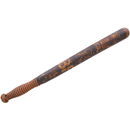 311 - A London and Birmingham Railway policeman's truncheon, with the company initials LBR on the side. Tu... 