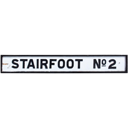 317 - A signal box nameboard, STAIRFOOT No 2, from the Mexborough to Barnsley route which closed in 1985. ... 