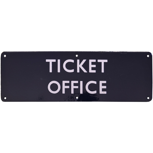 343 - A BR(E) doorplate, TICKET OFFICE, (flangeless), enamel, 18