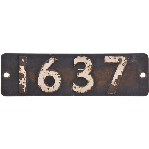 344 - A smokebox numberplate, 1637, from a (GWR) 1600 Class 0-6-0PT built at Swindon and allocated new in ... 