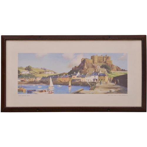 347 - A carriage print, GOREY HARBOUR, JERSEY, by Frank Sherwin R.I., Southern Region B Series, framed in ... 