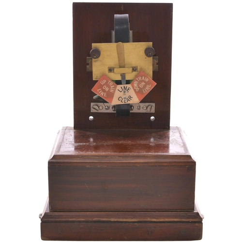 359 - A GWR single line level crossing instrument, with bell mounted on the top of the case, original cond... 