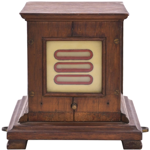 371 - A Midland Railway signal indicator, TRAIN WAITING AT, wooden case, height 5¾