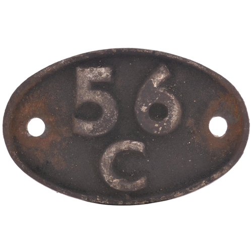 372 - A shedplate 56C, Copley Hill (July 1956-September 1964), ex loco condition. (Postage Band: B)